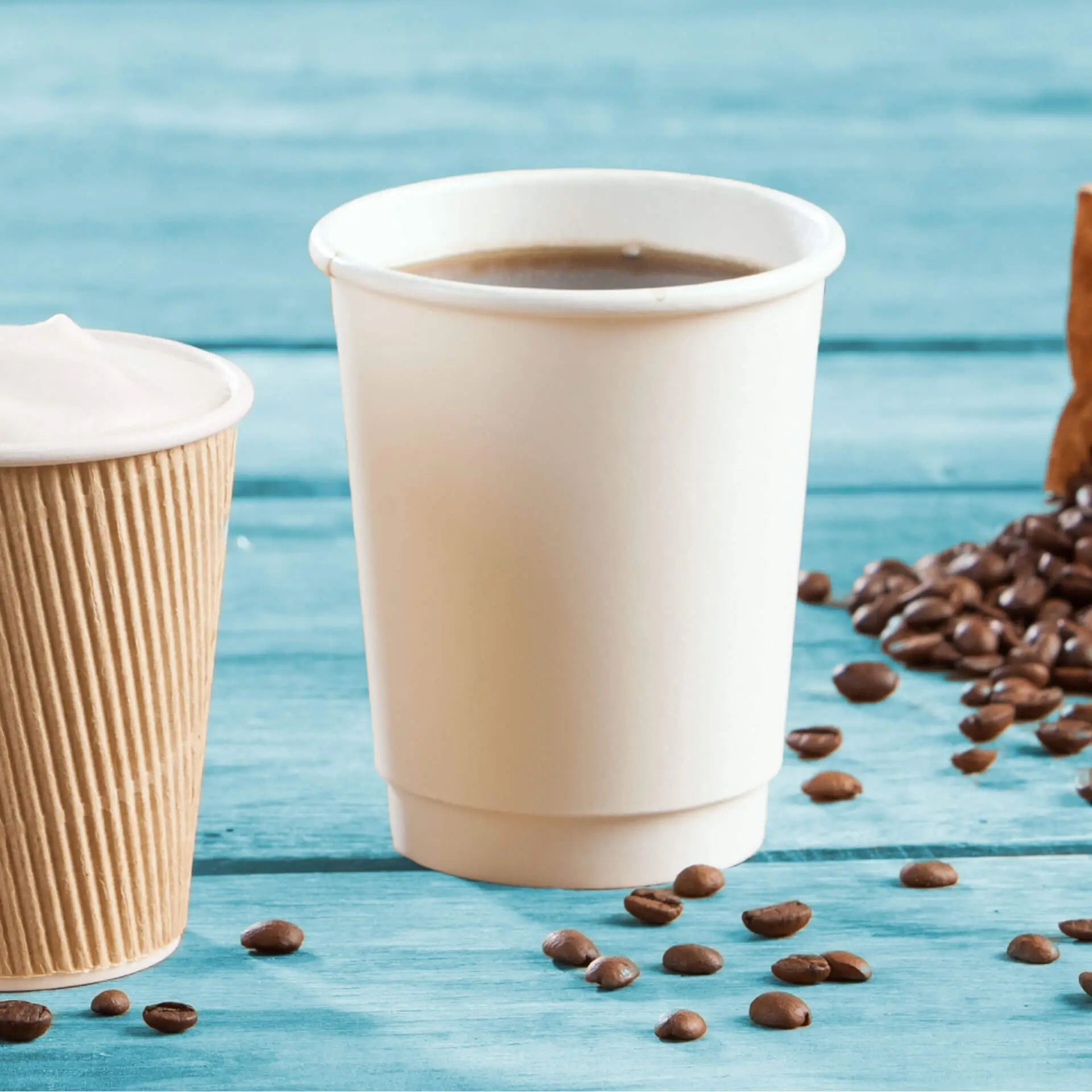 12 oz Take away coffee cups (coated), double-walled, Ø 90 mm, white