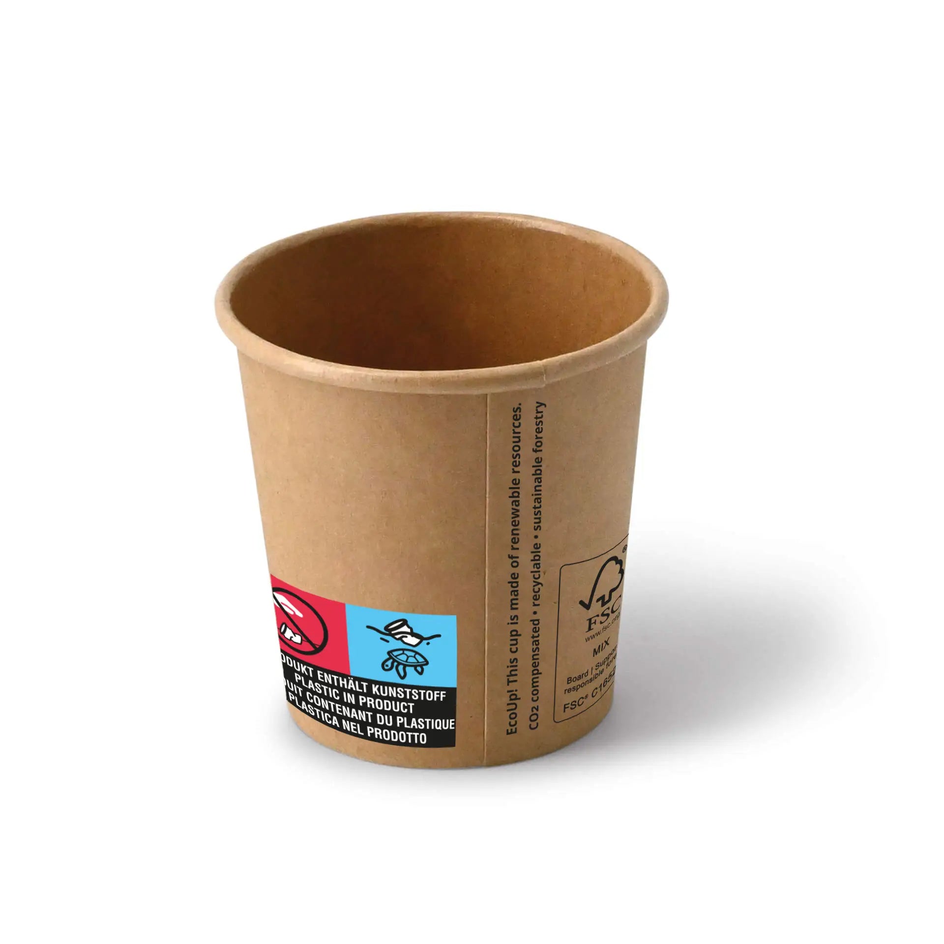 4 oz Paper cups (coated), Ø 62 mm, brown