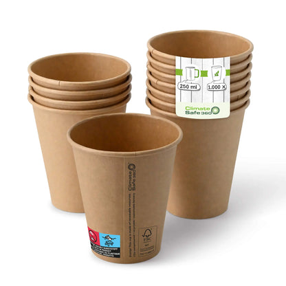 10 oz Paper cups (coated), Ø 90 mm, brown