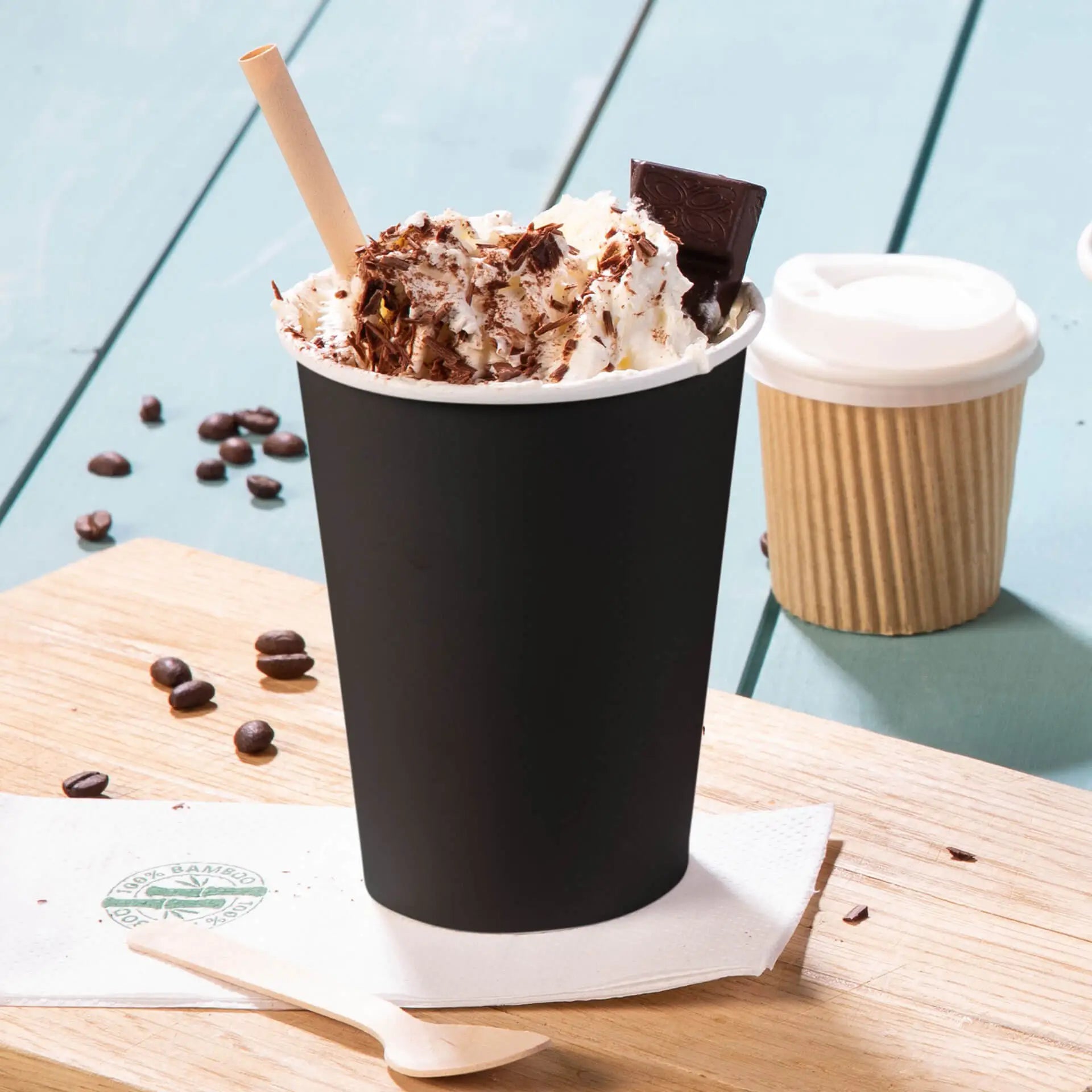 12 oz Paper cups (coated), Ø 90 mm, black