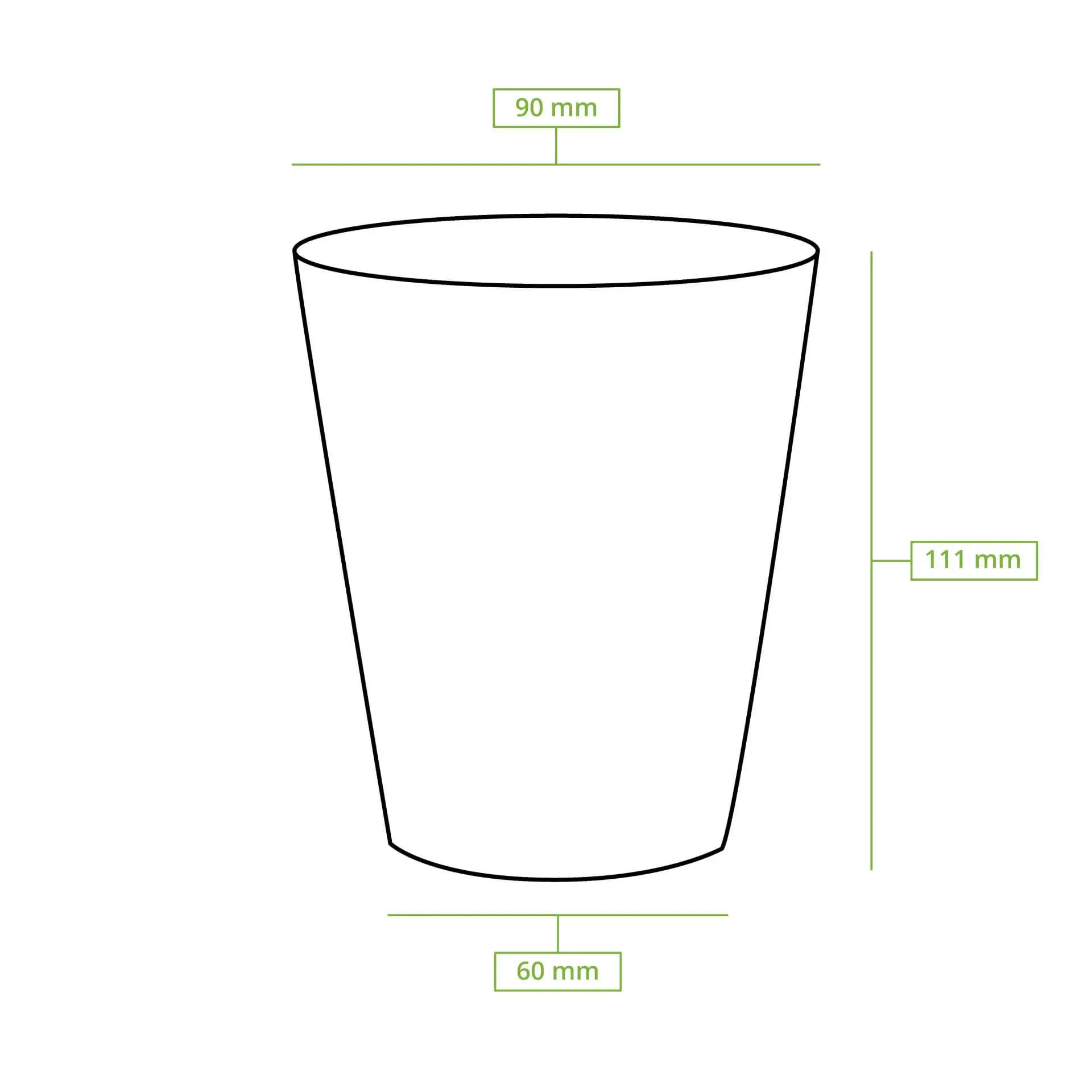 12 oz Paper cups (coated), Ø 90 mm, black