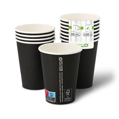 12 oz Paper cups (coated), Ø 90 mm, black