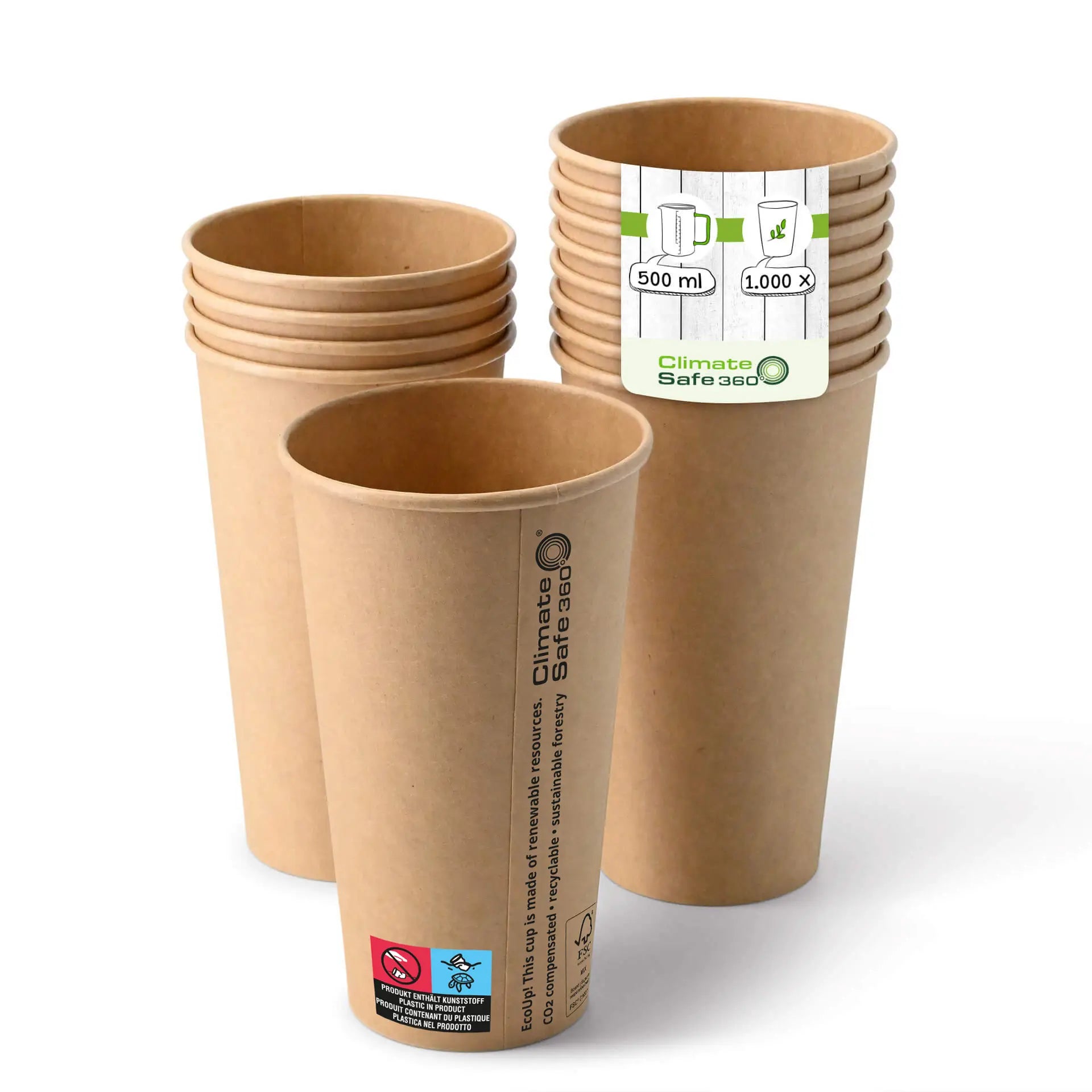 20 oz Paper cups (coated), Ø 90 mm, brown