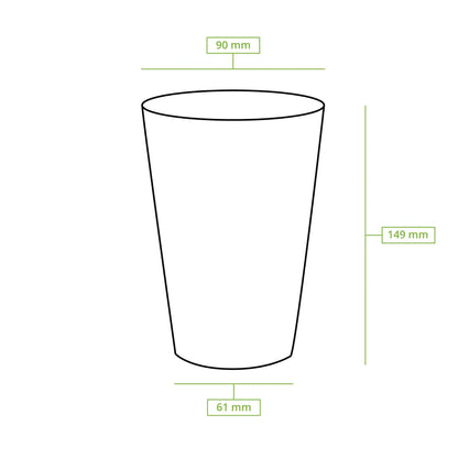 20 oz Paper cups (coated), Ø 90 mm, brown