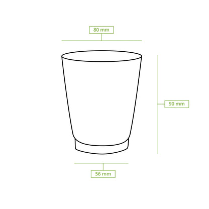 8 oz Take away coffee cups (coated) / Ripple cups, Ø 80 mm, brown, inner white