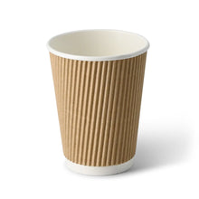 12 oz Take away coffee cups (coated) / Ripple cups, Ø 80 mm, brown, inner white
