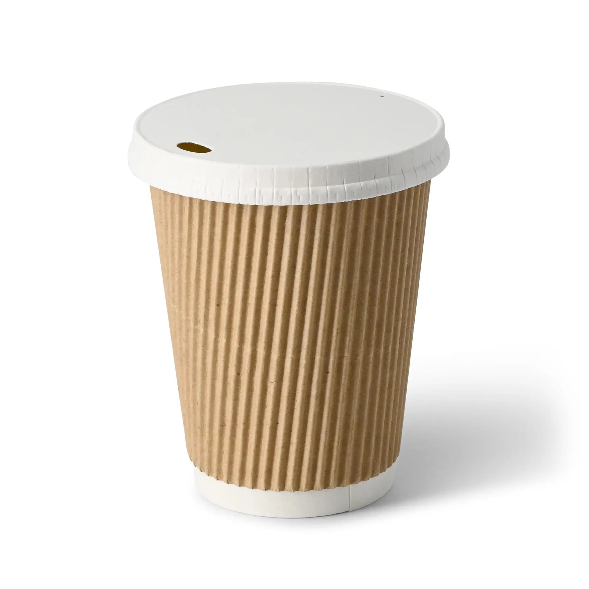 12 oz Take away coffee cups (coated) / Ripple cups, Ø 80 mm, brown, inner white
