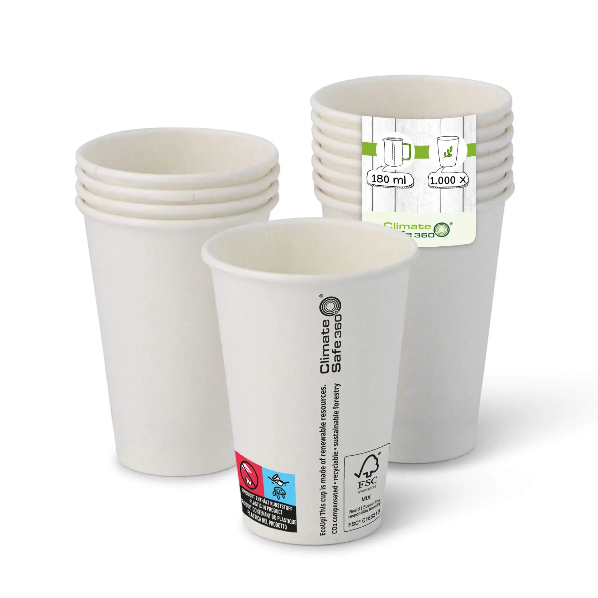 7,5 oz Vending machine Paper cups (coated), white