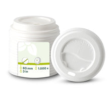 PS lid Ø 80 mm, white, drinking hole