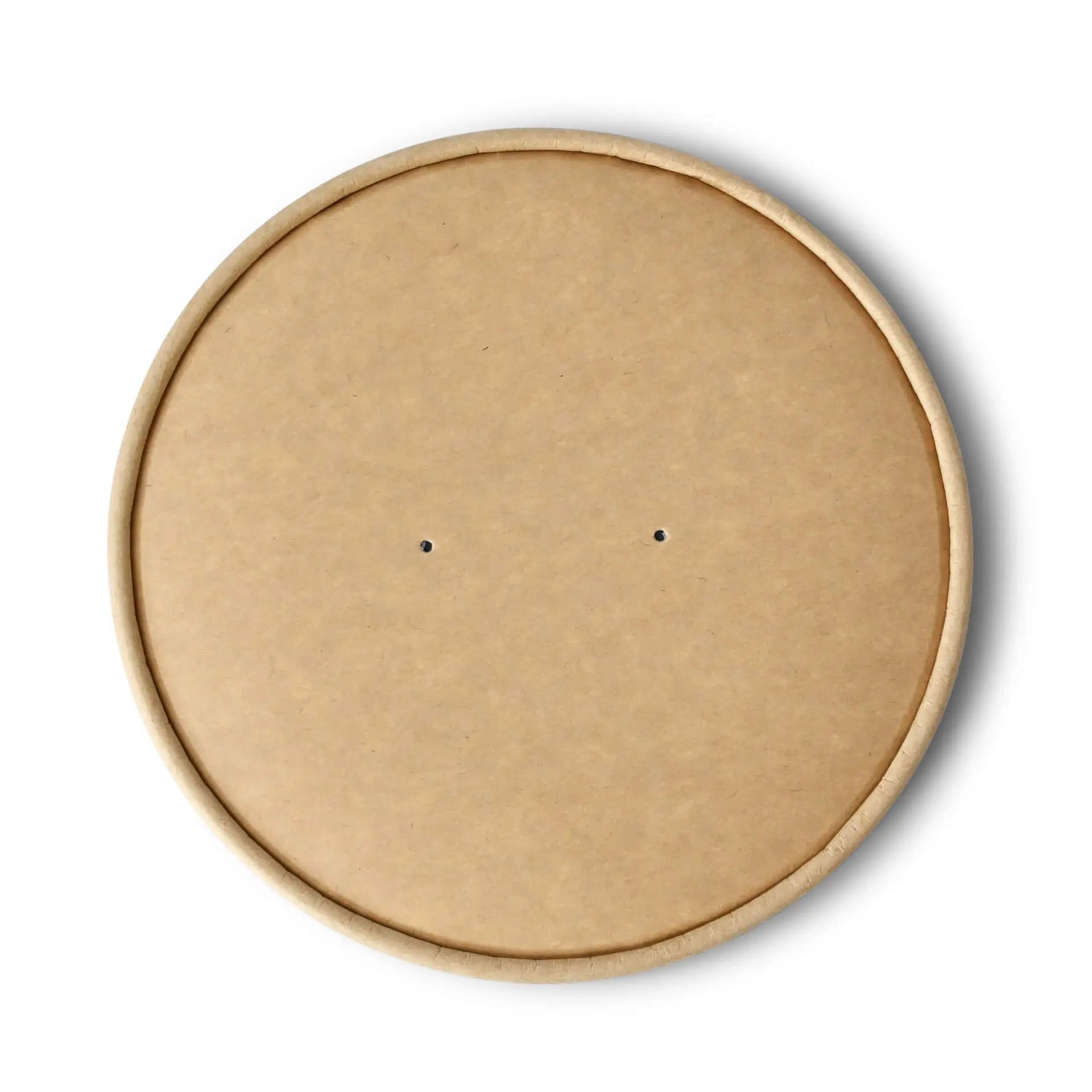 Cardboard lid with membrane (coated) Ø 185 mm, brown, round (for paper bowls)