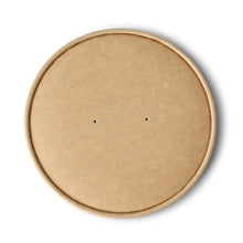 Cardboard lid with membrane (coated) Ø 185 mm, brown, round (for paper bowls)
