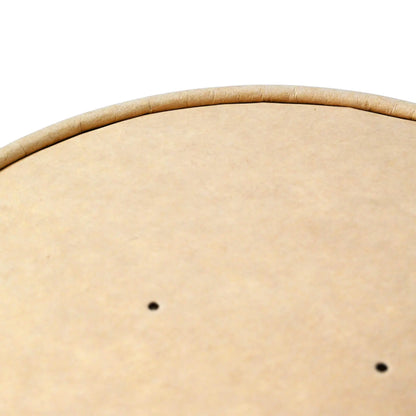 Cardboard lid with membrane (coated) Ø 185 mm, brown, round (for paper bowls)