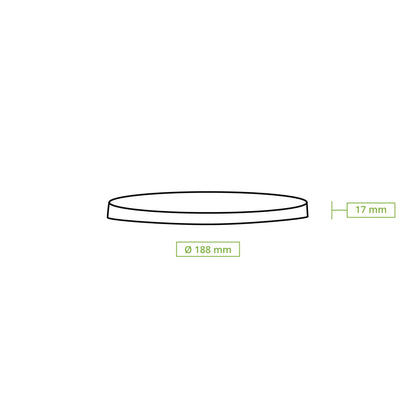 Cardboard lid with membrane (coated) Ø 185 mm, brown, round (for paper bowls)
