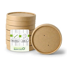 Cardboard membrane lids Ø (coated) 90 mm, brown (for soup containers)