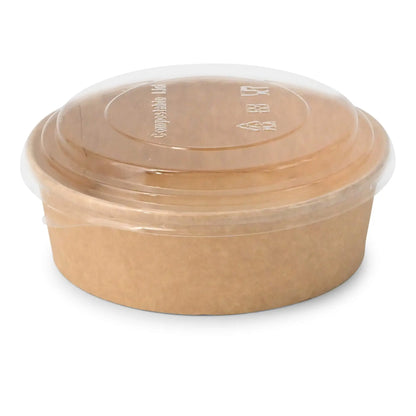 Paper bowls (coated) / Salad bowls 400 ml, Ø 150 mm, brown, round (650 ml max. volume)