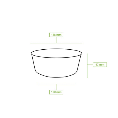 Paper bowls (coated) / Salad bowls 400 ml, Ø 150 mm, brown, round (650 ml max. volume)