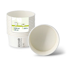 Paper bowls (coated) / Salad bowls 650 ml, Ø 150 mm, white, round (800 ml max. volume)