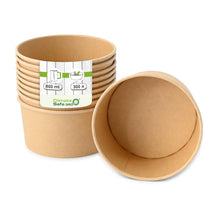 Paper bowls (coated) / Salad bowls 800 ml, Ø 150 mm, brown, round (1000 ml max. volume)