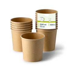 Suppenbecher to go (beschichtet) 300 ml / 12 oz, Ø 90 mm, braun