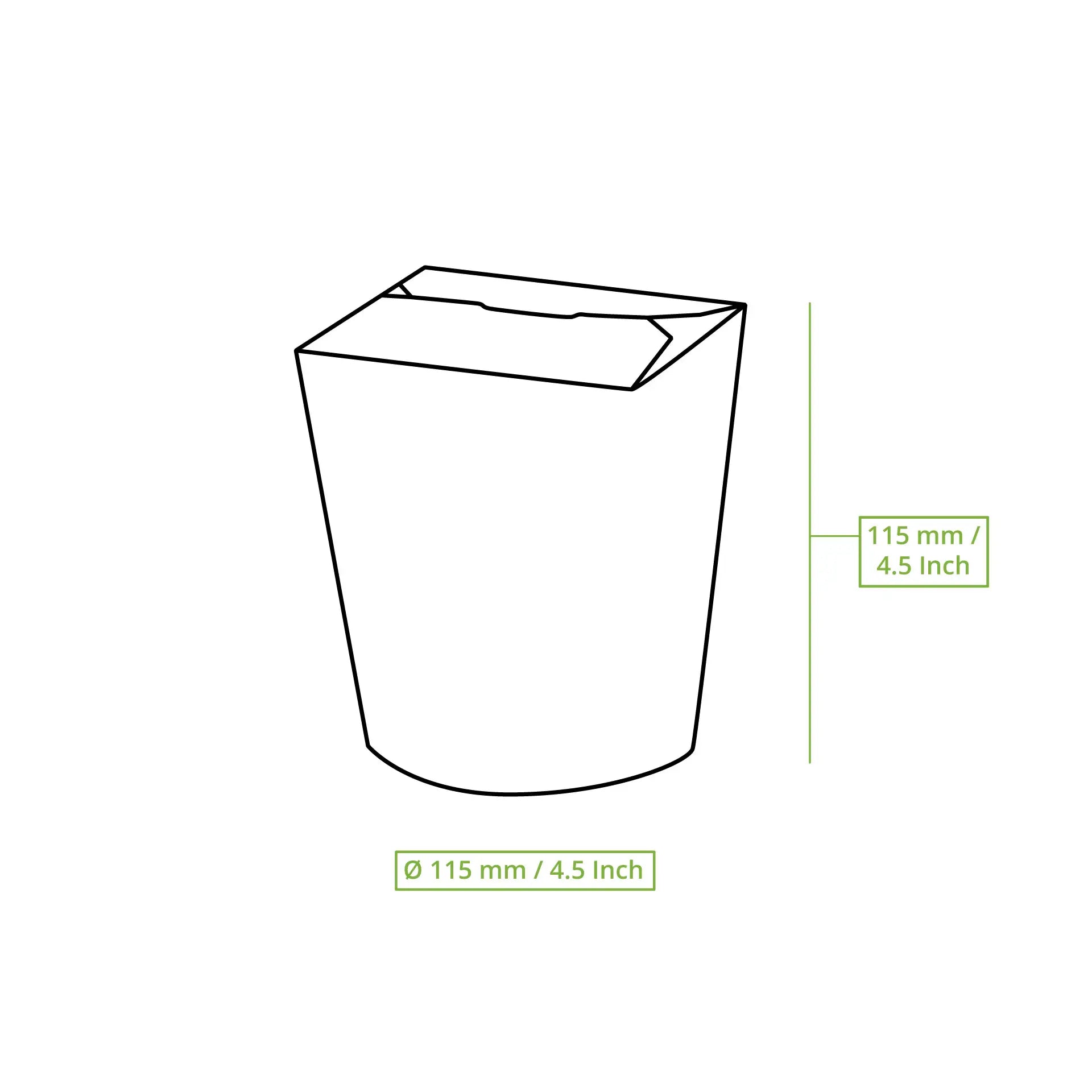 Noodle box / Asian box made of coated cardboard, 800 ml, brown