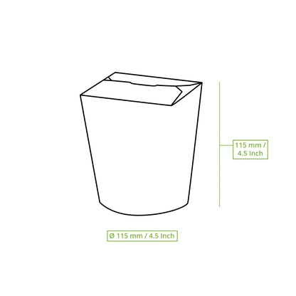 Noodle box / Asian box made of coated cardboard, 800 ml, brown