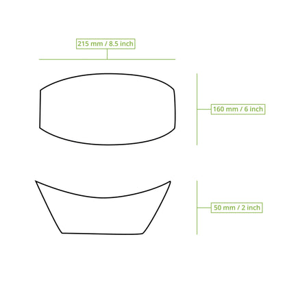 Cardboard Snack Tray 800 ml, 21,5 x 16 x 5 cm, brown