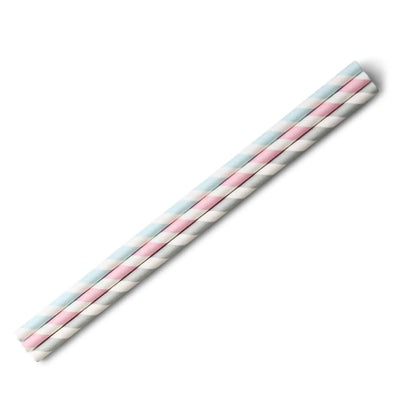 20 cm, Ø 0.6 cm Paper-straws, pastel striped