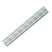 23 cm, Ø 0.8 cm Paper-jumbo-straws, pastel striped
