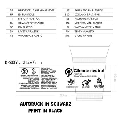 16 oz PLA Smoothie Cups, Ø 96 mm
