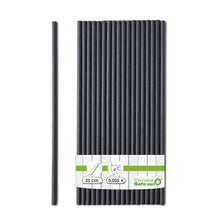 20 cm, Ø 0.5 cm Paper-straws, black, vertical splice
