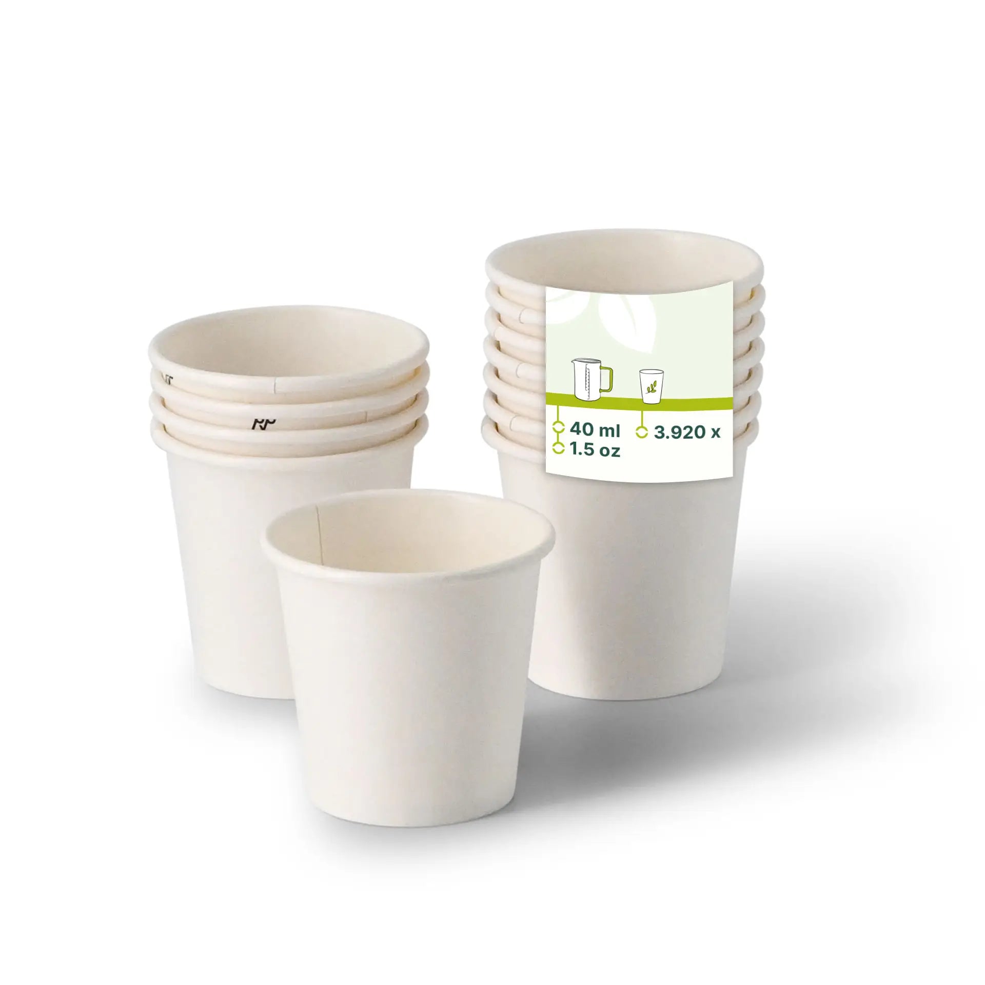 Paper shot cups, 40 ml / 1,5 oz, white