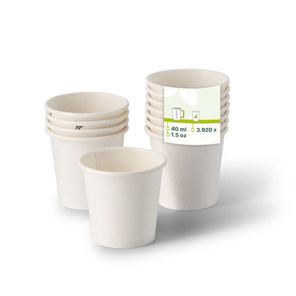 Paper shot cups, 40 ml / 1,5 oz, white