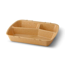 | 2 FOR 1 | Reusable meal container "merways Box" 24.5 x 20 x 4.5 cm, 2 compartments, HP4/2, caramel / brown
