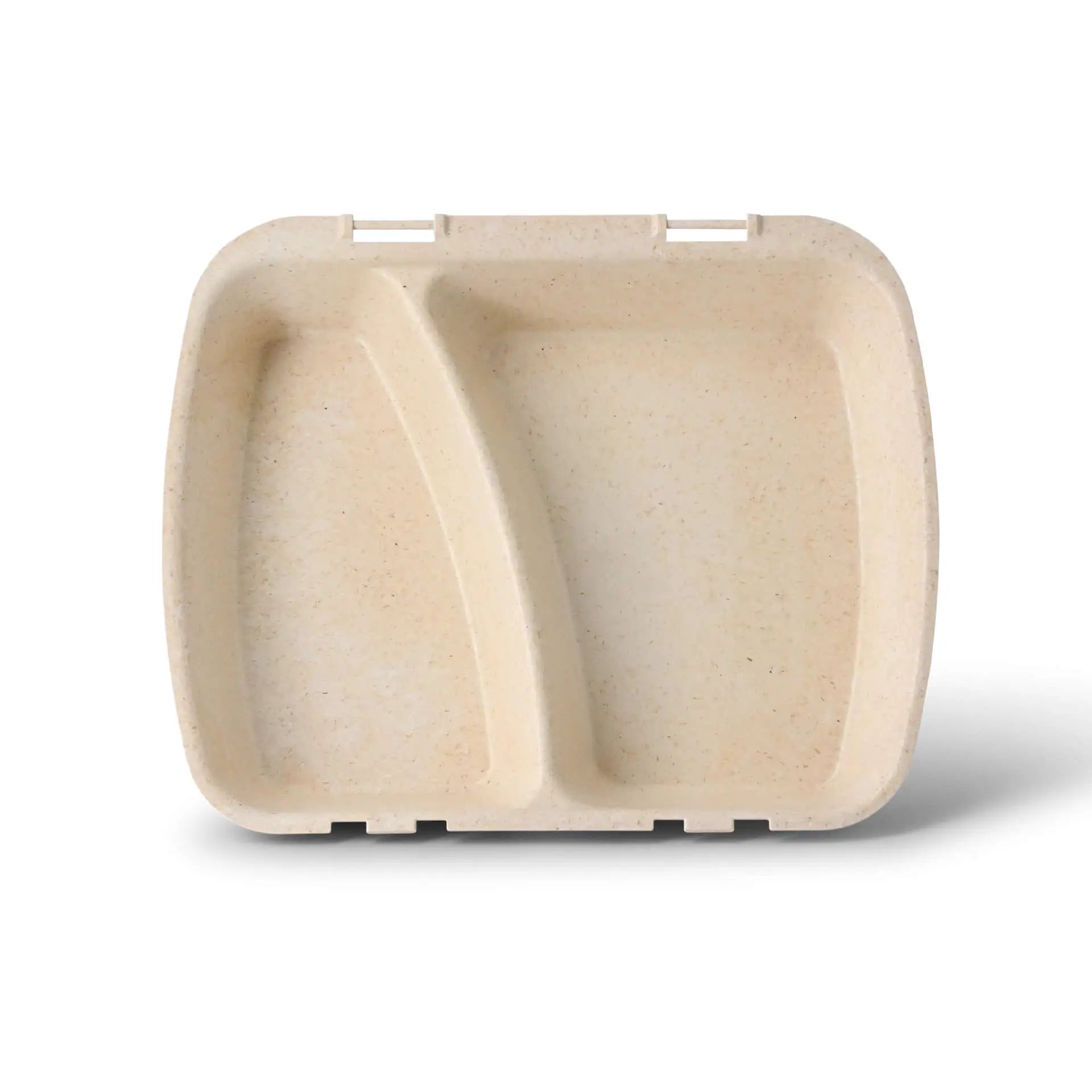 Reusable meal containers "merways Box" 24.5 x 20 x 4.5 cm, 2 compartments, HP4/2, cashew / creamy white