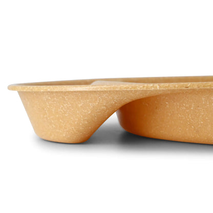 | 2 FOR 1 | Reusable divided plates "merways Plate" 27.5 × 20 × 3.5 cm, 2 compartments, teardrop, caramel / brown