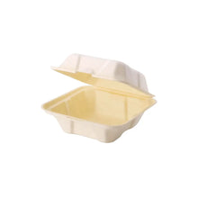 Wood fibre burger box 14.5 x 14.5 x 7 cm, square