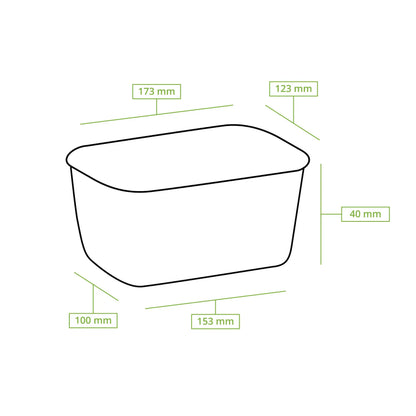 Food Containers 500 ml, 17,5 x 12,5 x 4 cm, kraft, rectangular
