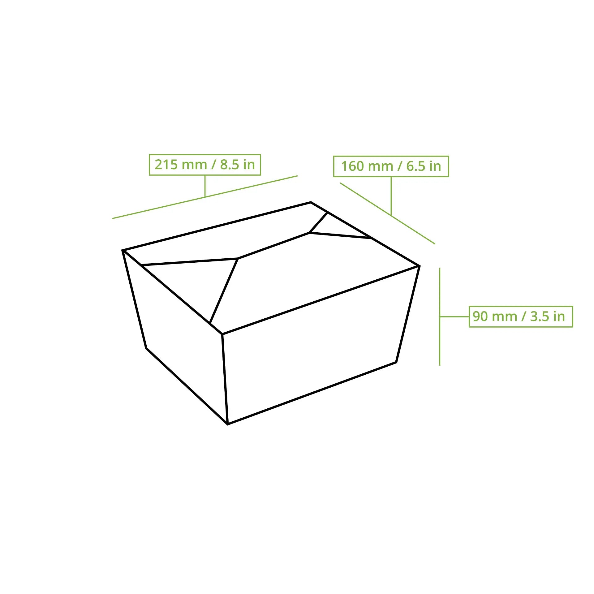Take-away boxes made of cardboard 2500 ml, brown