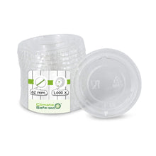 rPET lids Ø 62 mm, transparent