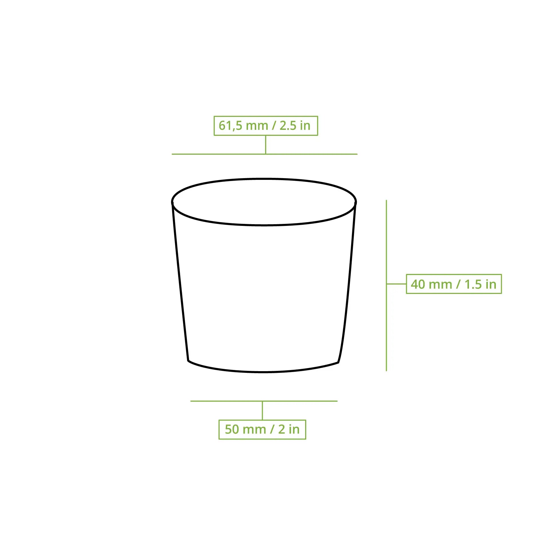 Paper portion cups 40 ml, Ø 62 mm, kaft