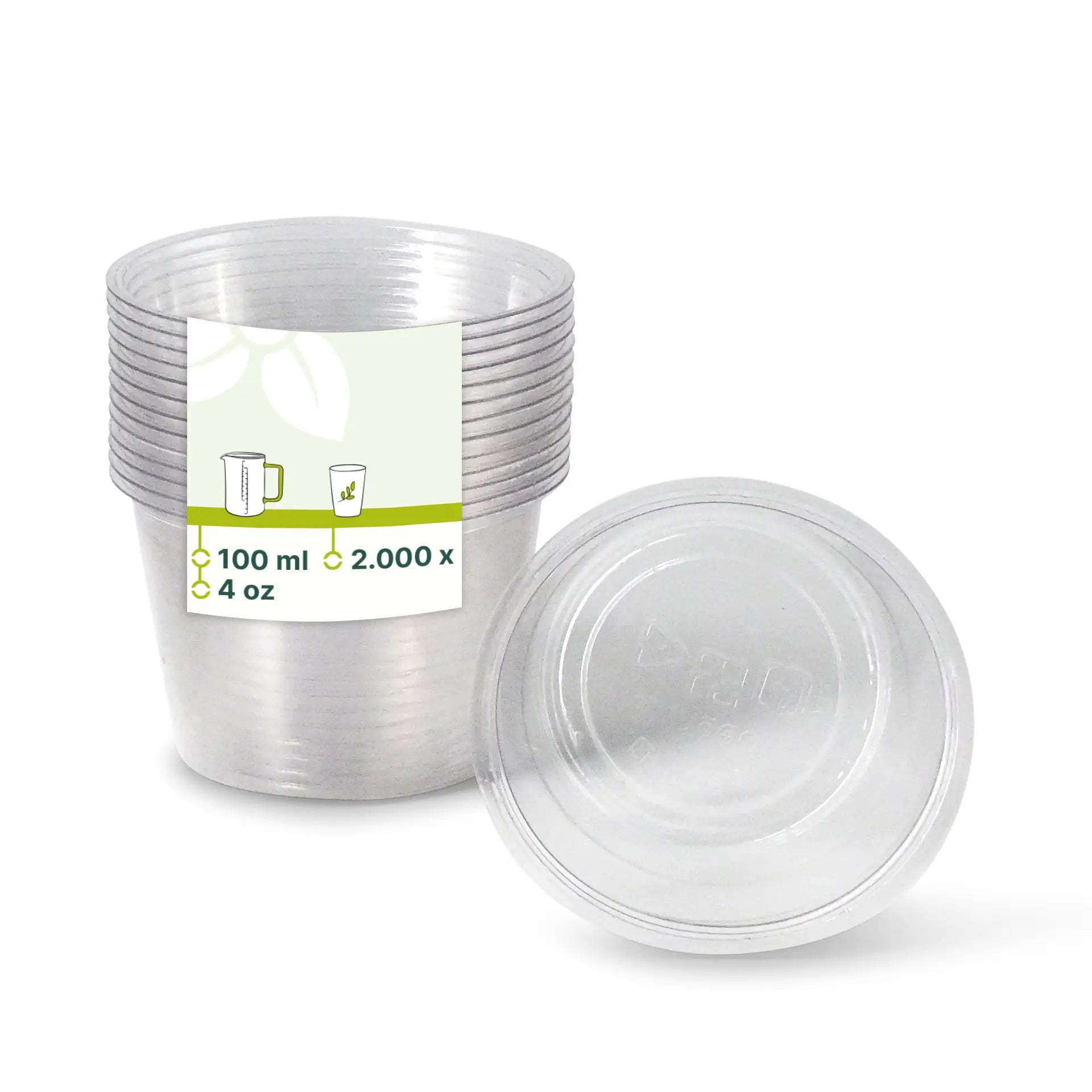 100 ml / 3.5 oz PLA portion cups, Ø 70 mm, clear, round