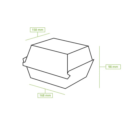 Burger box 16.8 x 15.8 x 9.8 cm, kraft board