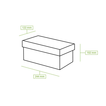 Takeaway double burger box 24.4 x 12.2 x 10.2 cm, kraft, collapsible