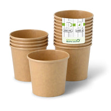10 oz, max. 12 oz Paper Ice Cream Tubs L, Ø 92 mm, brown