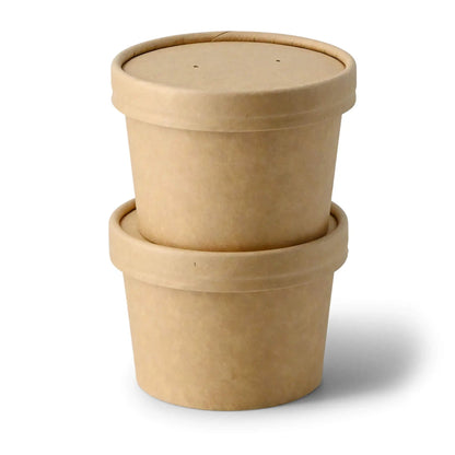 Soup cup to go made of cardboard (Premium) 200 ml / 8 oz, Ø 90 mm, brown