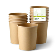 Soup cup to go made of cardboard (Premium) 800 ml / 32 oz, Ø 115 mm, brown
