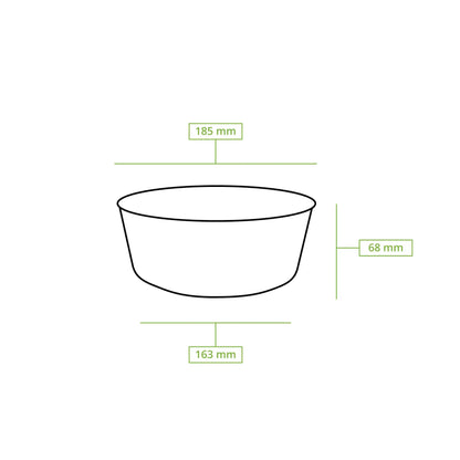 Paper-bowls (premium) 1.000 ml, Ø 185 mm, brown, round