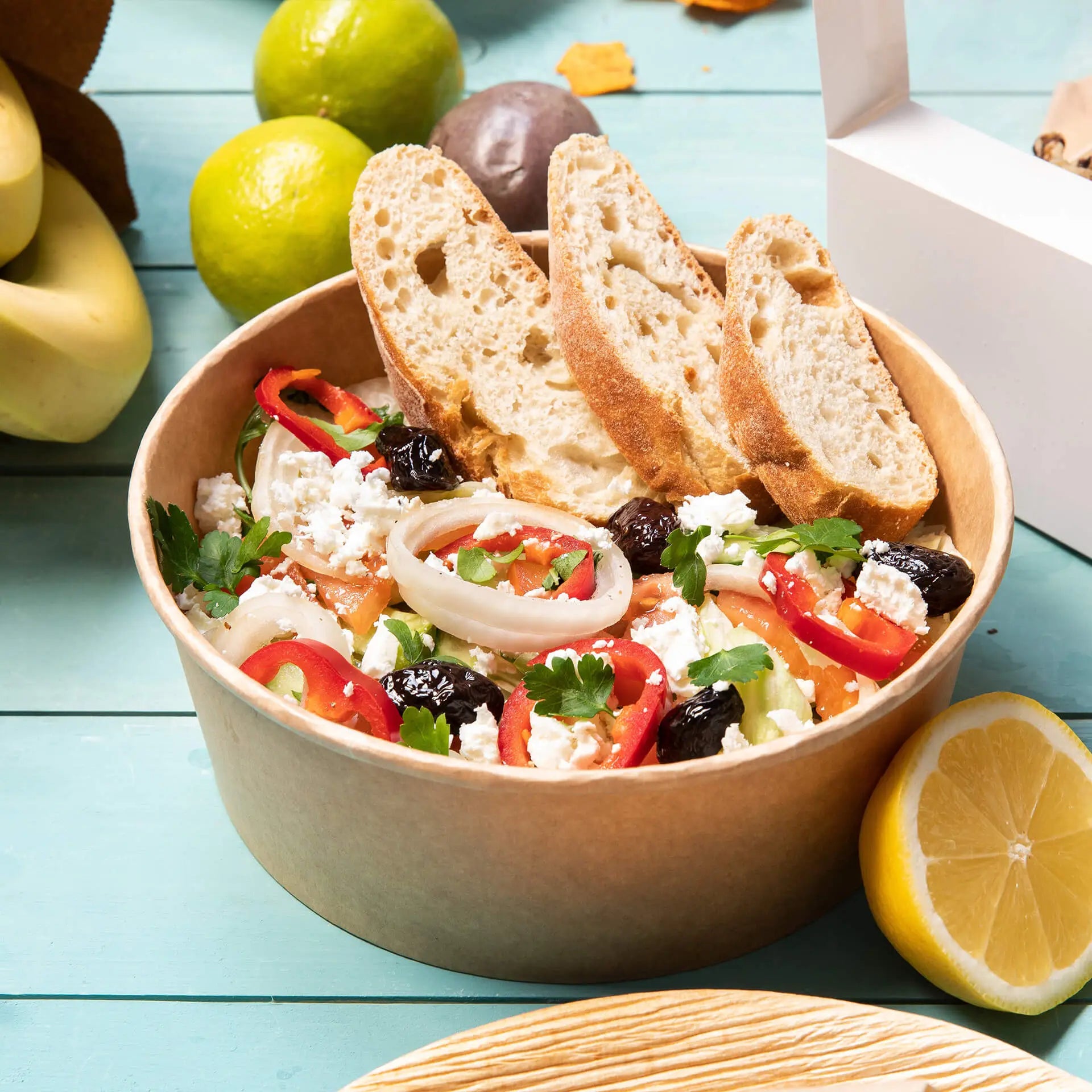 Cardboard Bowl / Salad Bowl 1000 ml, Ø 185 mm, brown, round