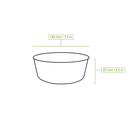 Cardboard Bowl / Salad Bowl 1000 ml, Ø 185 mm, brown, round