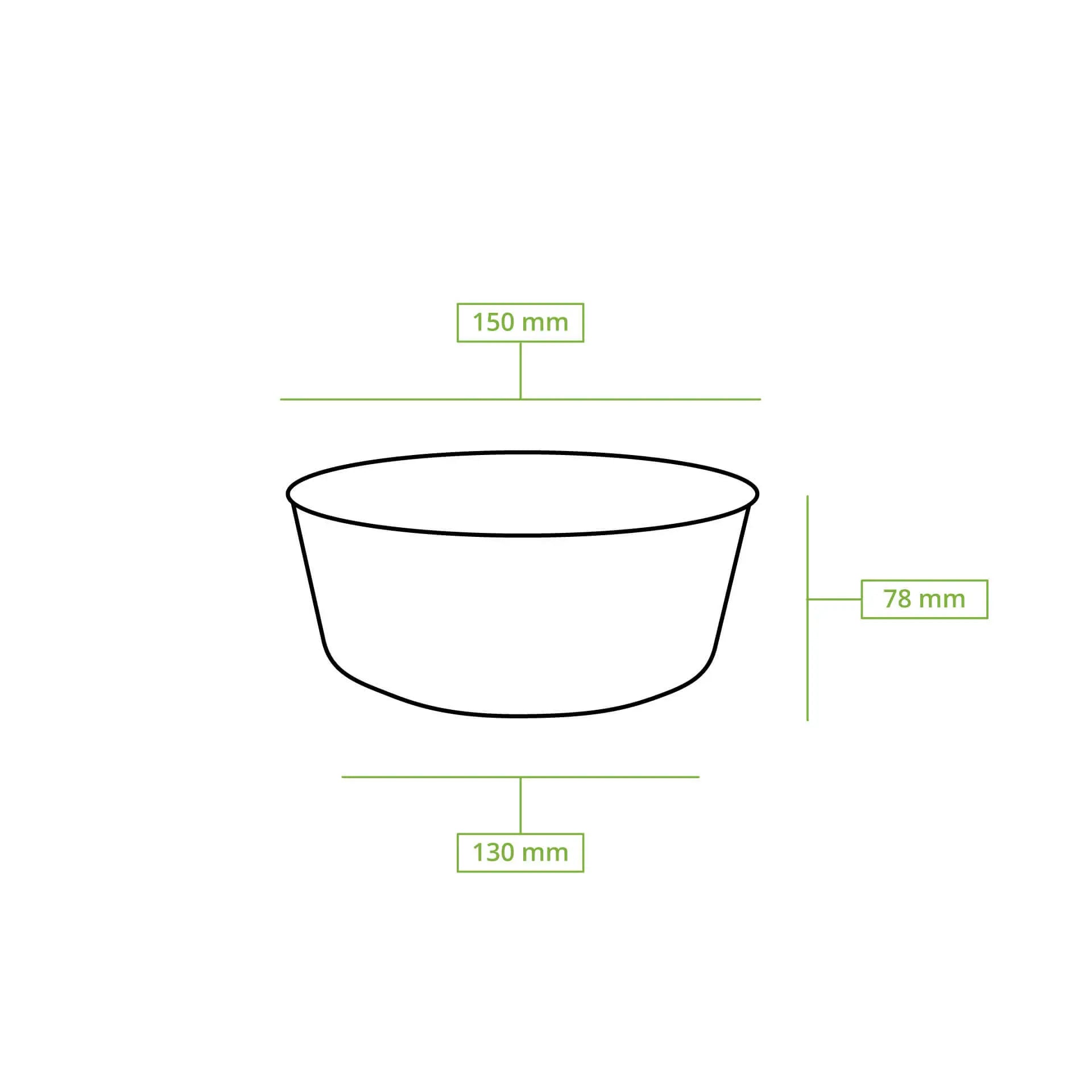 Paper-bowls (premium) 800 ml, Ø 150 mm, brown, round